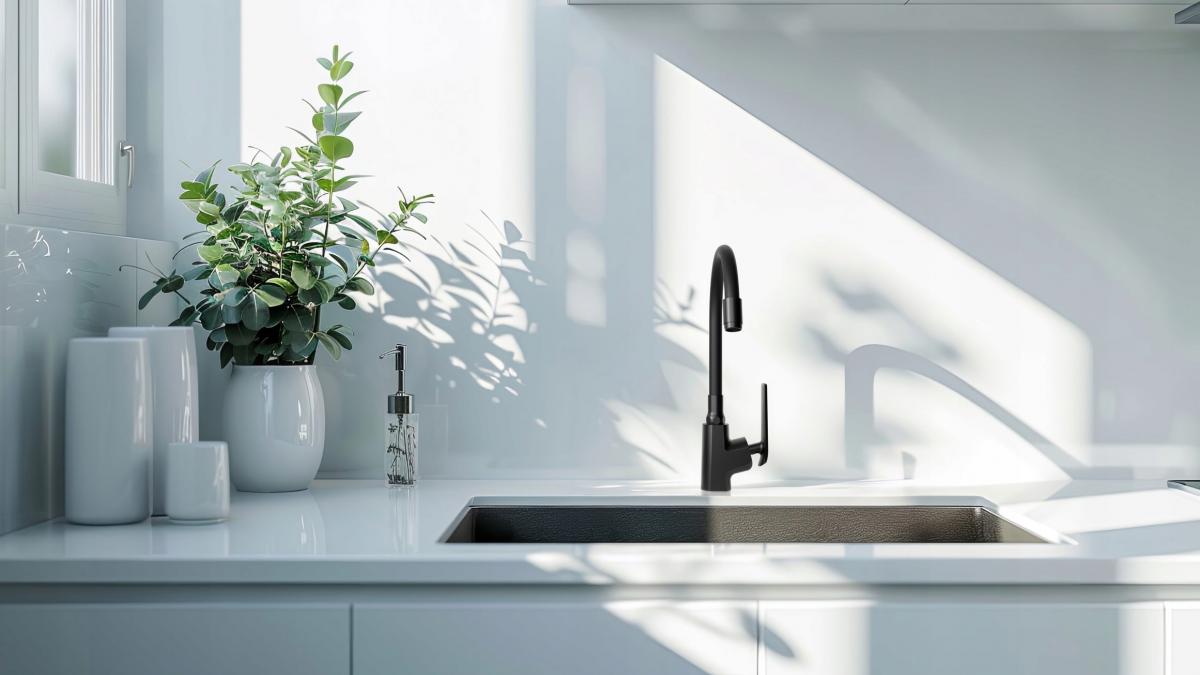 INVENA BATERIA ZLEWOZMYW LIGARIA Z ELAST WYLEWKĄ INVENA TREND, CZARNY