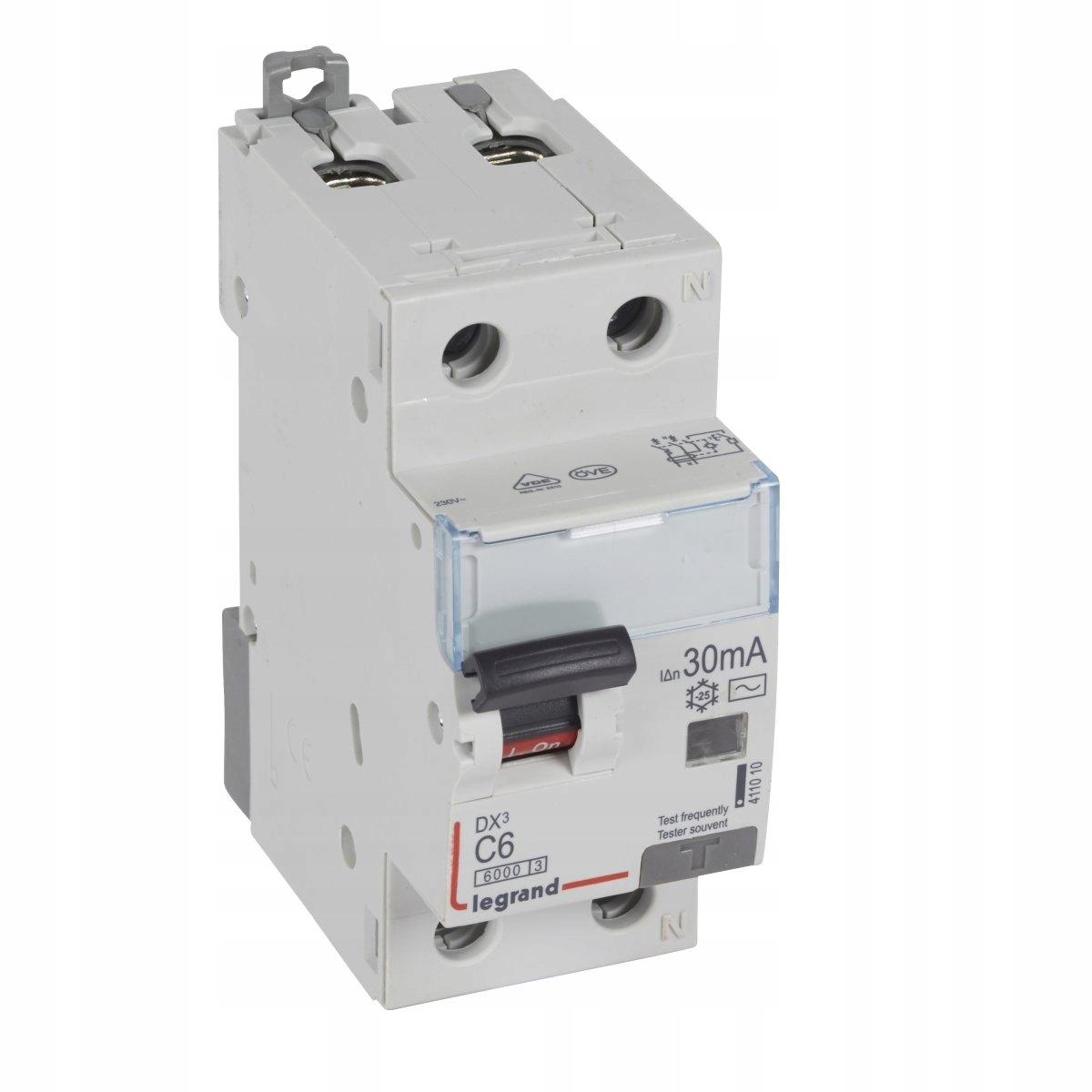 LEGRAND Wyłącznik różnicowo-nadprądowy P312 2P C 6A 30MA TYP AC DX3
