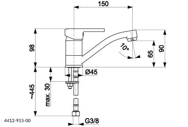 Bateria umywalkowa stojąca ARMATURA KRAKÓW SELEN 1otw chrom z zestawem mont