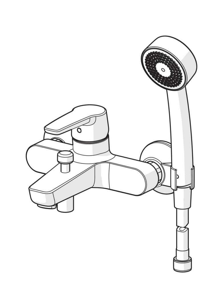ORAS Bateria wannowo-prysznicowa Oras Saga z zestawem prysznicowym