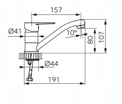 FERRO Bateria umywalkowa RITTO BLACK stojąca z obrotową wylewką, czarny