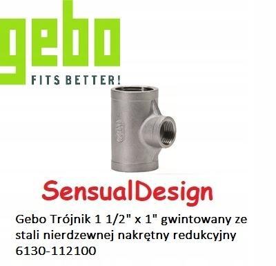 Trójnik gwintowany ze stali nierdzewnej nakrętny redukcyjny 1 1/2 x 1