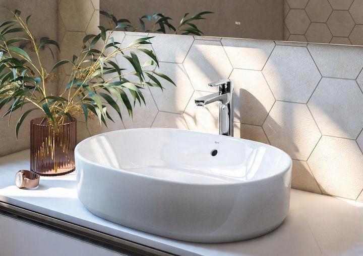 Umywalka nablatowa GAP 55x39cm, b/otw., z/przel. Biały ROCA