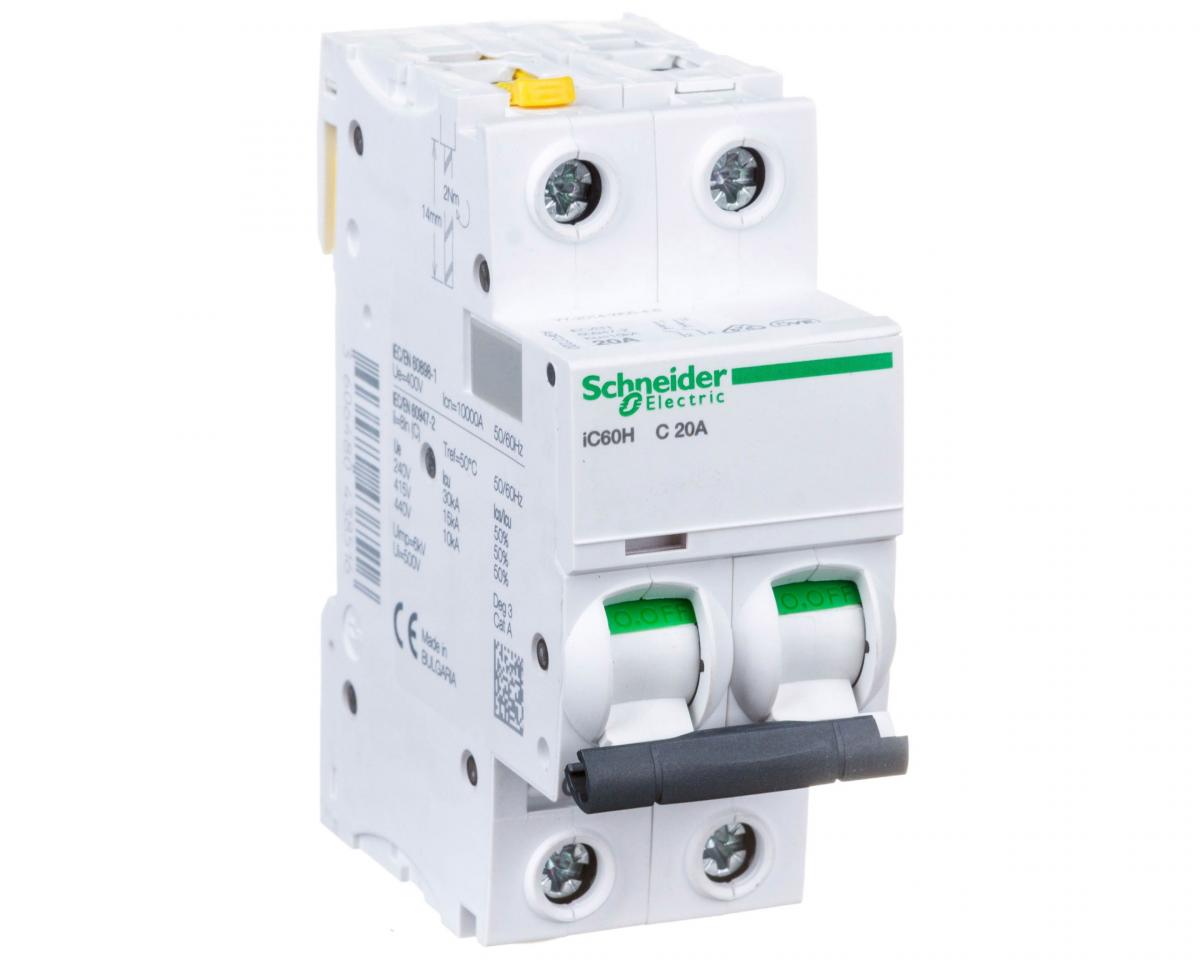 SCHNEIDER ELECTRIC Wyłącznik nadprądowy iC60H-C20-2 C 20A 2-biegunowy