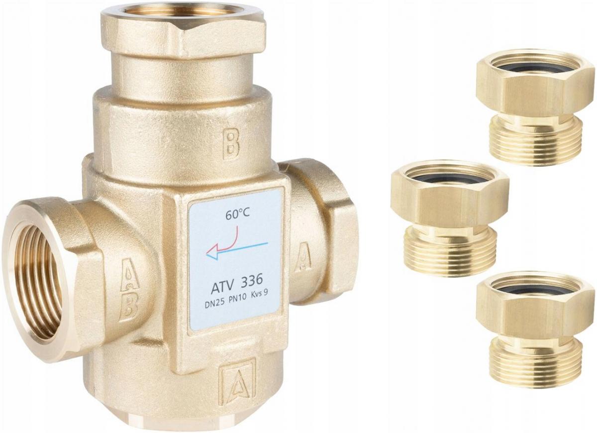 AFRISO Zawór temperaturowy ATV 336, DN25, Rp 1 cal, kvs 9, 60°C