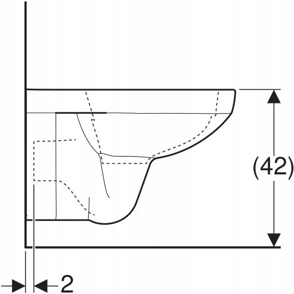 GEBERIT Miska wisząca WC Selnova Square lejowa, Rimfree