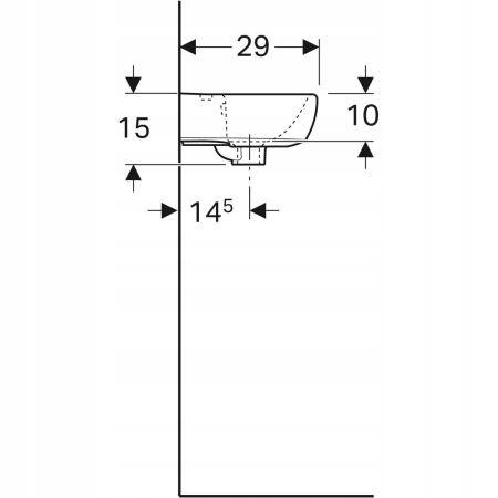 Umywalka kompaktowa Selnova B36 cm, H15 cm, T29 cm, z przelewem, z otworem