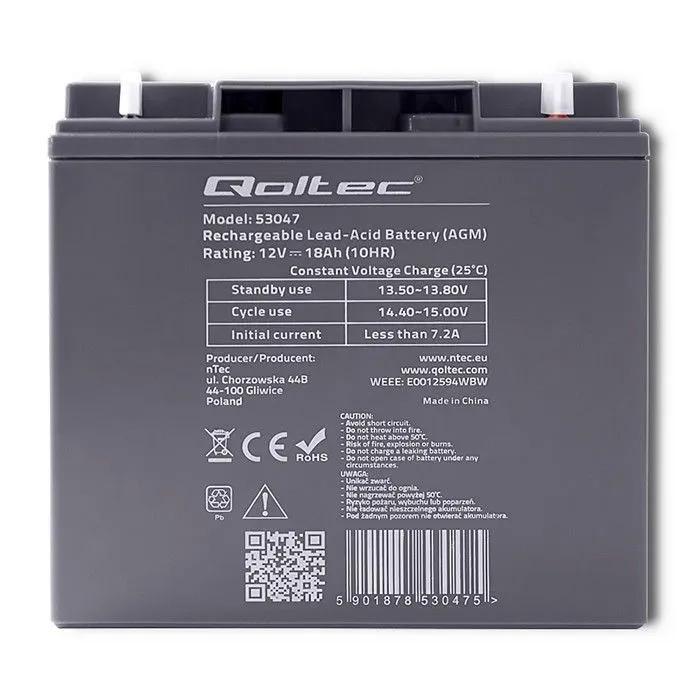 QOLTEC Akumulator AGM 12V 18Ah max. 270A
