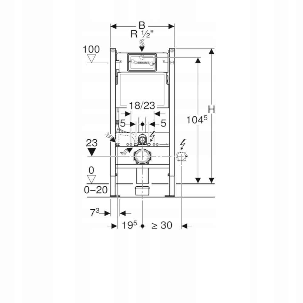 GEBERIT Element montażowy DuofixBasic do WC Delta 12cm H112 48h