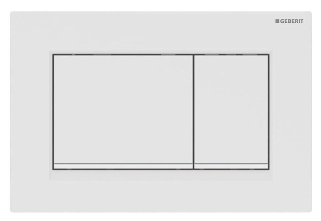 Przycisk uruchamiający Geberit Sigma20, przedni, biały mat-biały-biały mat, easy-to-clean, prostokątny
