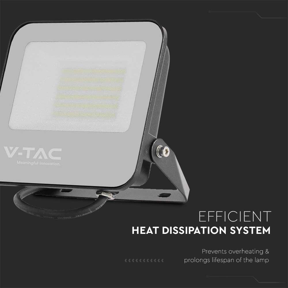 V-TAC Projektor LED V-TAC 50W 185Lm/W czarny VT-4456 4000K 9250lm