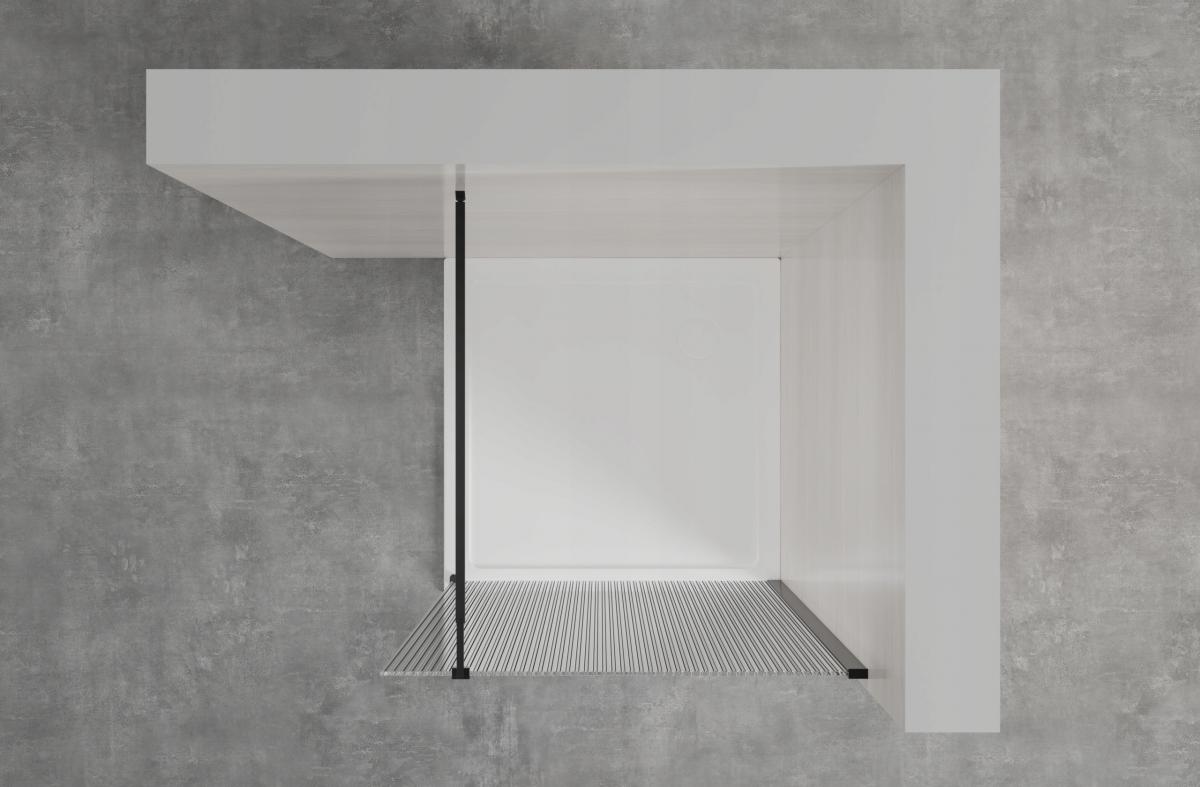 INVENA KABINA WALK-IN II TREND 110X200CM RYFLOWANA 8MM SHINY-GL.CZARNY