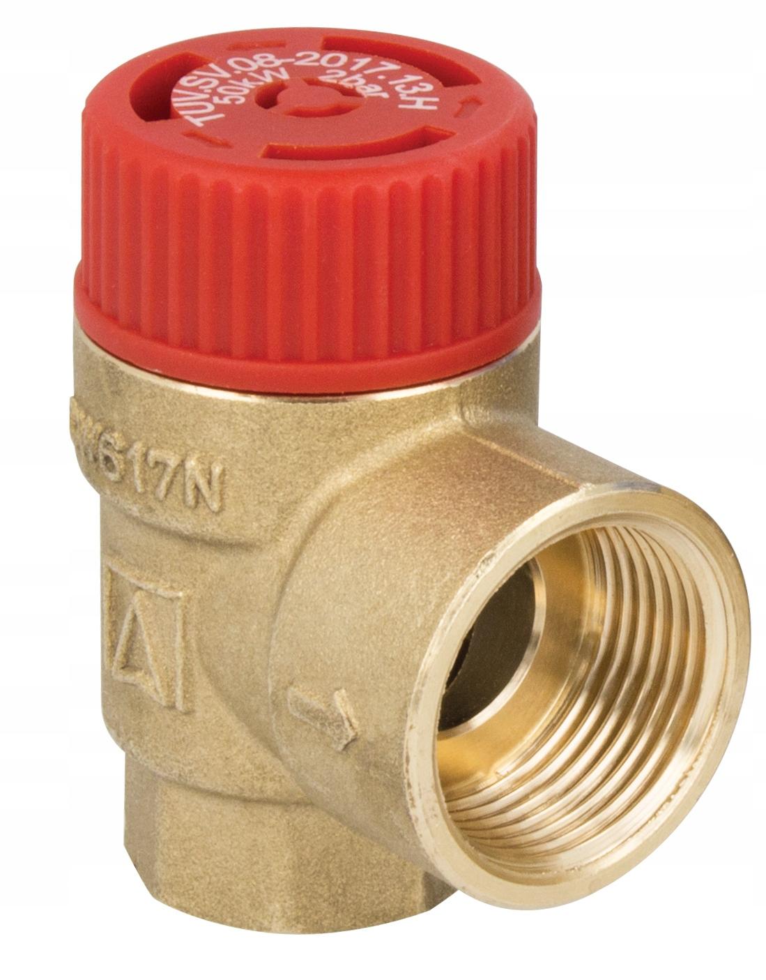 AFRISO Zawór bezpieczeństwa MS 3/4 cala x 1 cal, 2,5 bar do instalacji C.O.