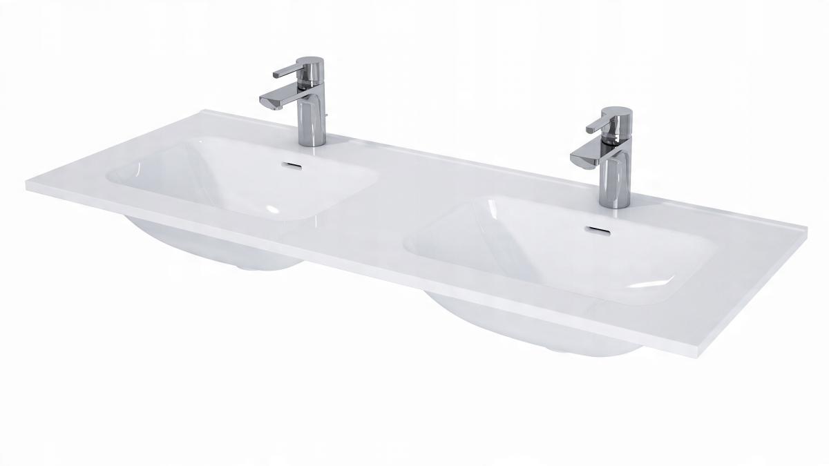 Umywalka SKAPPA 121x46cm 2K Ceramiczna Biały ELITA