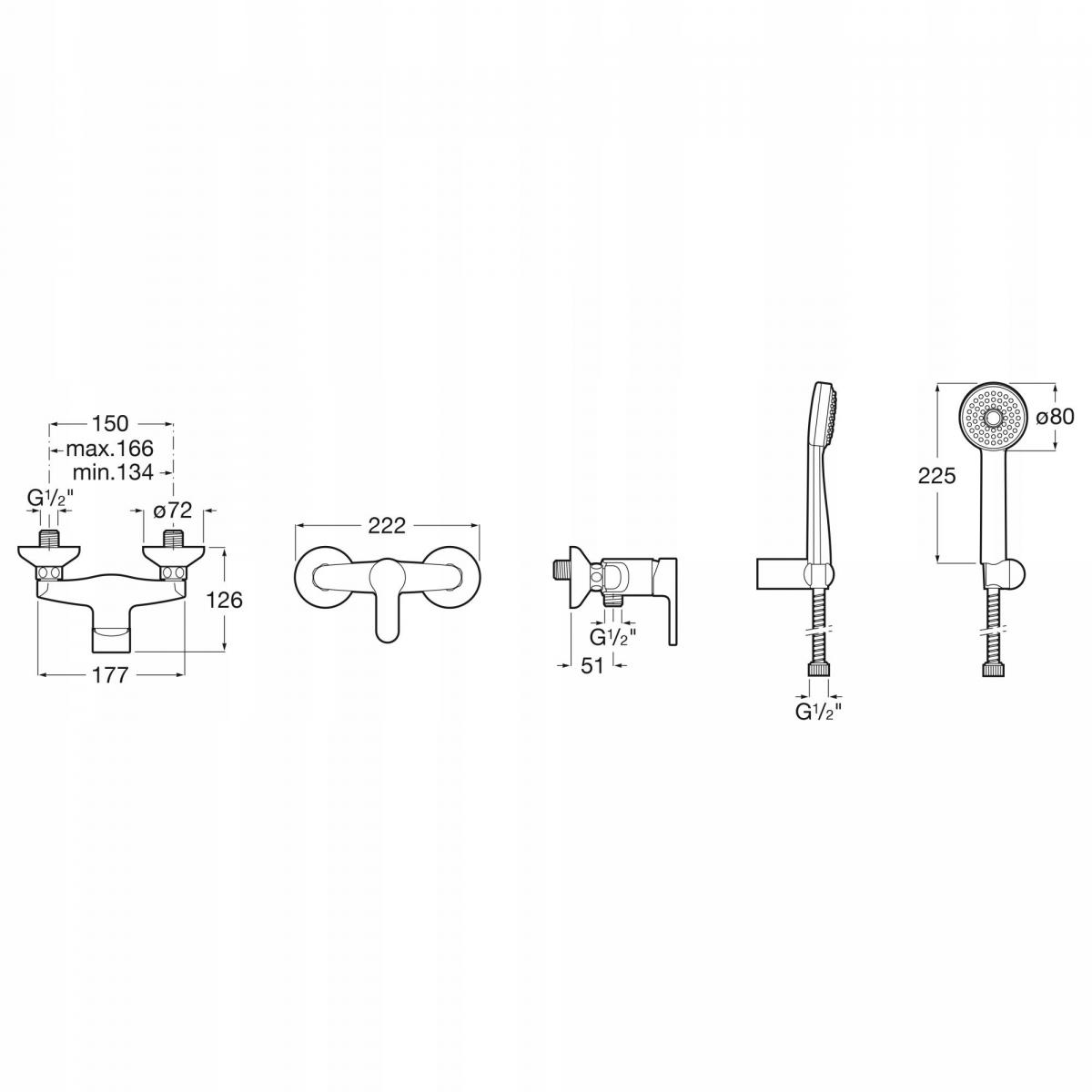 ROCA BATERIA NATRYSK ZESTAW EVERSHINE