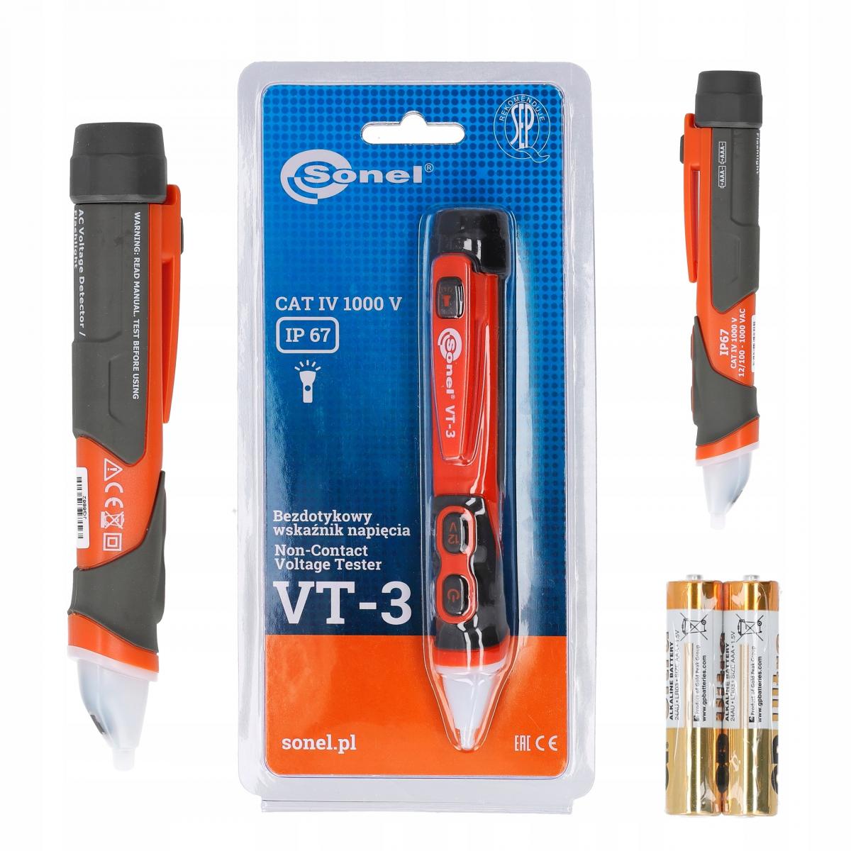 Bezdotykowy wskaźnik napięcia VT-3 12V/100-1000V