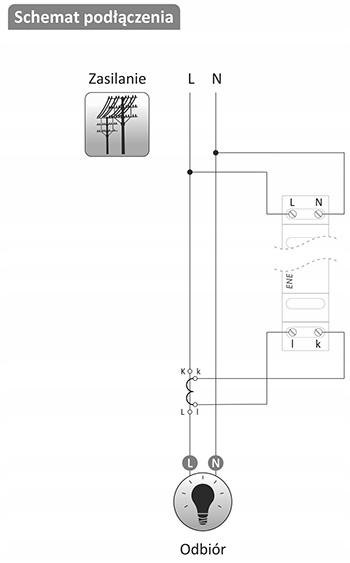 F&F Monitor energii elektrycznej jednofazowy, WI-MEF-1 40A WI-MEF-1-40