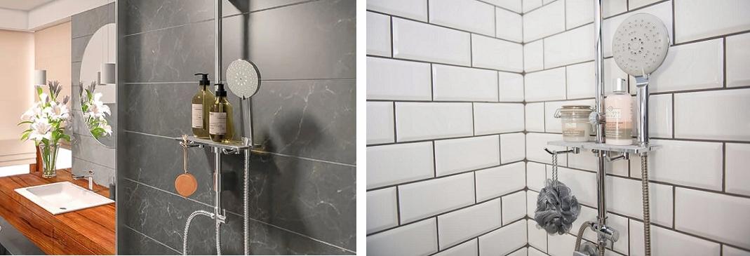 Bateria wannowo-prysznicowa dwuuchwytowa ścienna Hansgrohe Ecostat srebrny