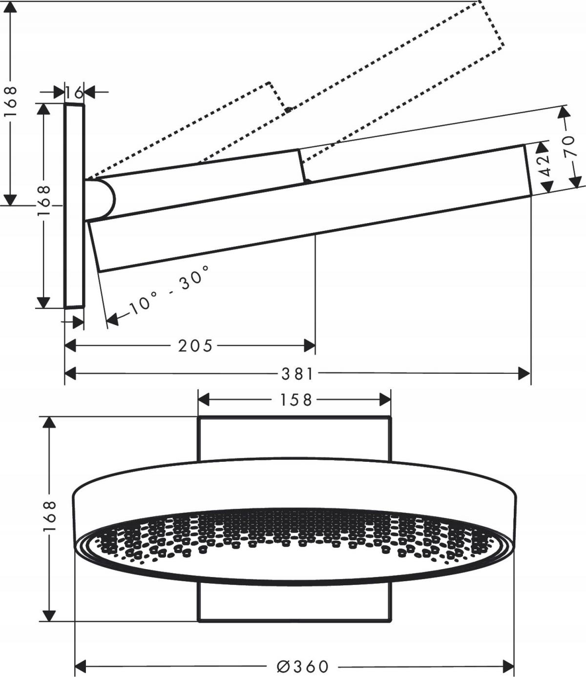 HANSGROHE Rainfinity Głowica prysznicowa 360 1jet ścienna