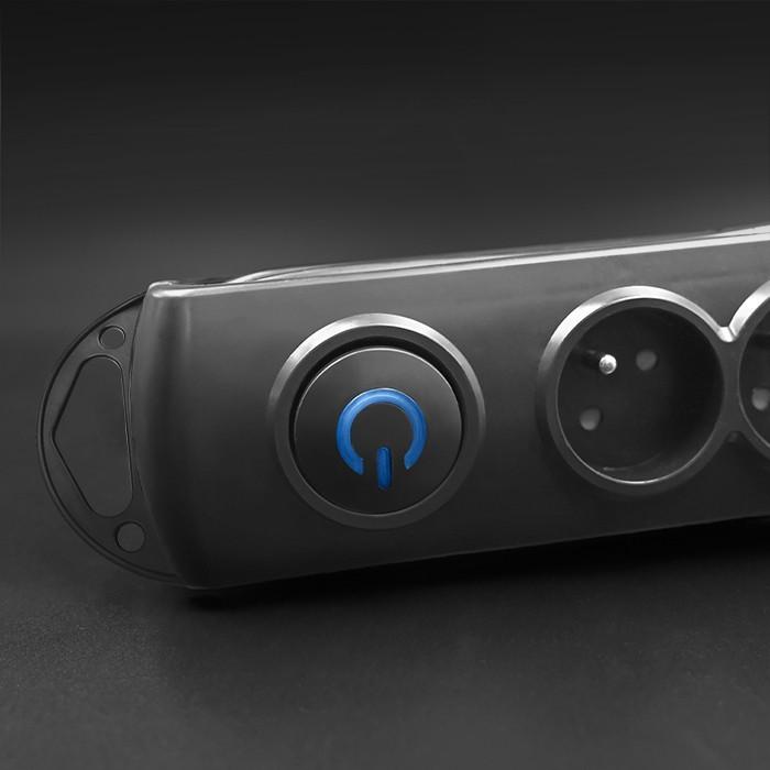 QOLTEC Listwa antyprzepięciowa Quick Switch 6 gniazd 3m