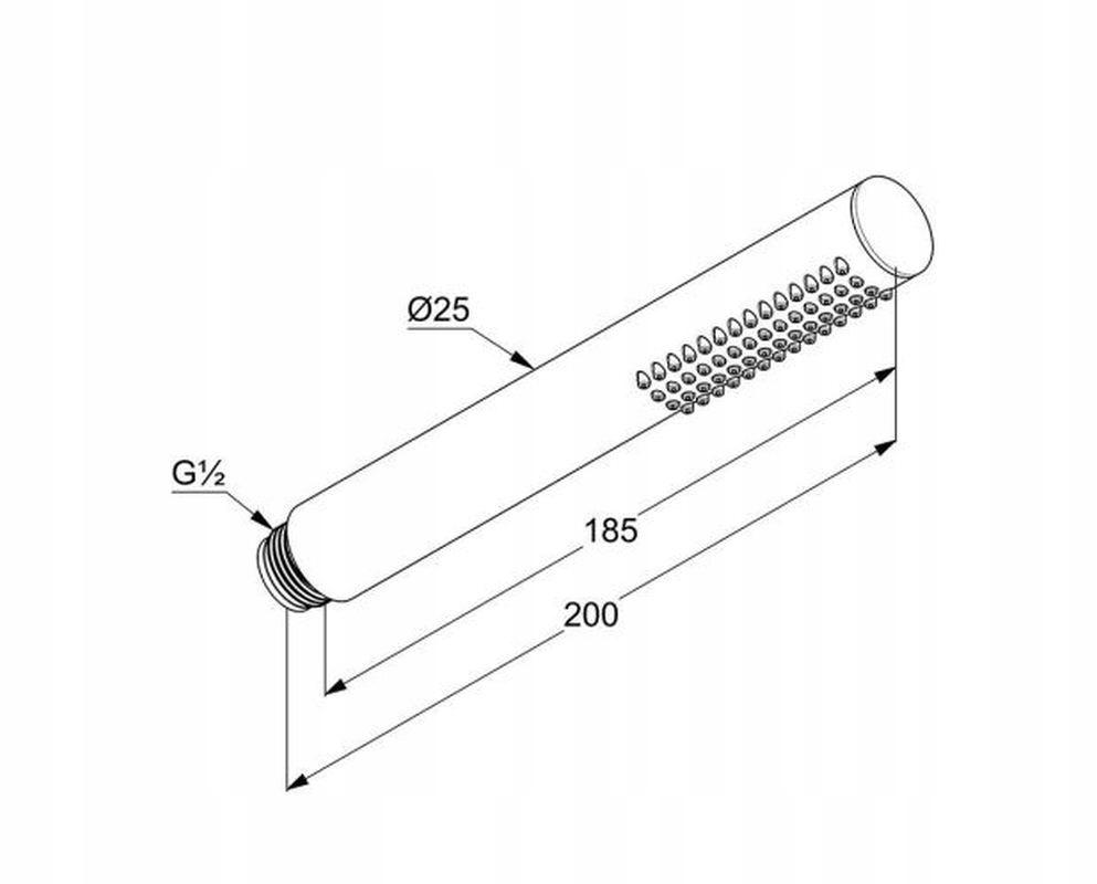 Rączka natrysku 1-strumieniowa KLUDI NOVA FONTE 185 mm złoty szczotkowany