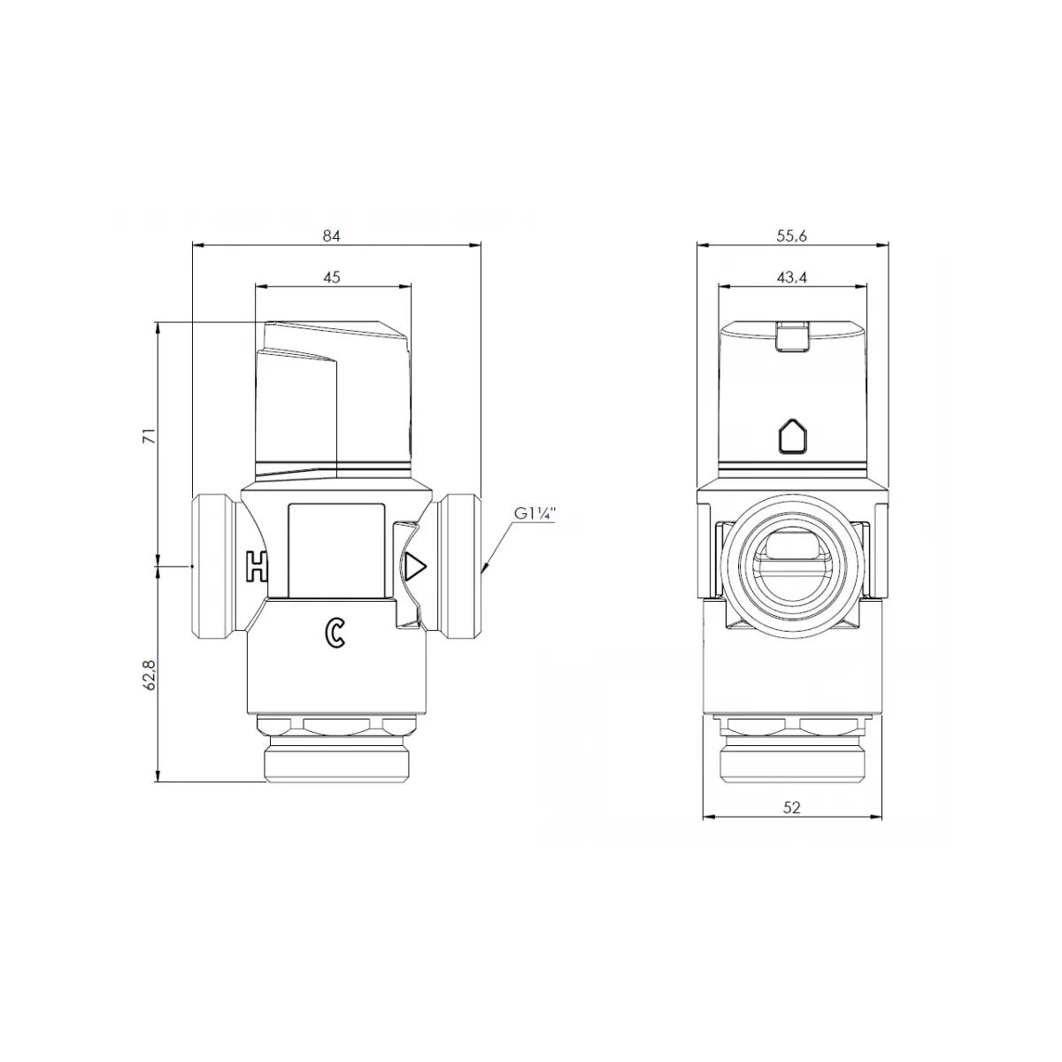 Termo. zawór mieszający Afriso ATM 881 G1 1/4' 48h