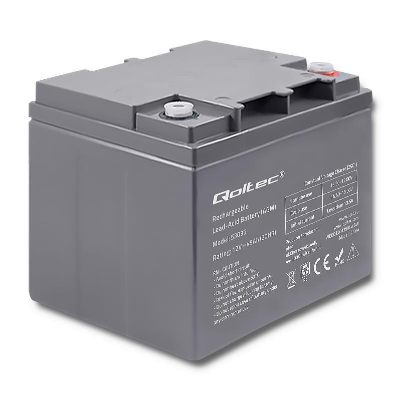 QOLTEC Akumulator AGM 12V 45Ah max. 540A