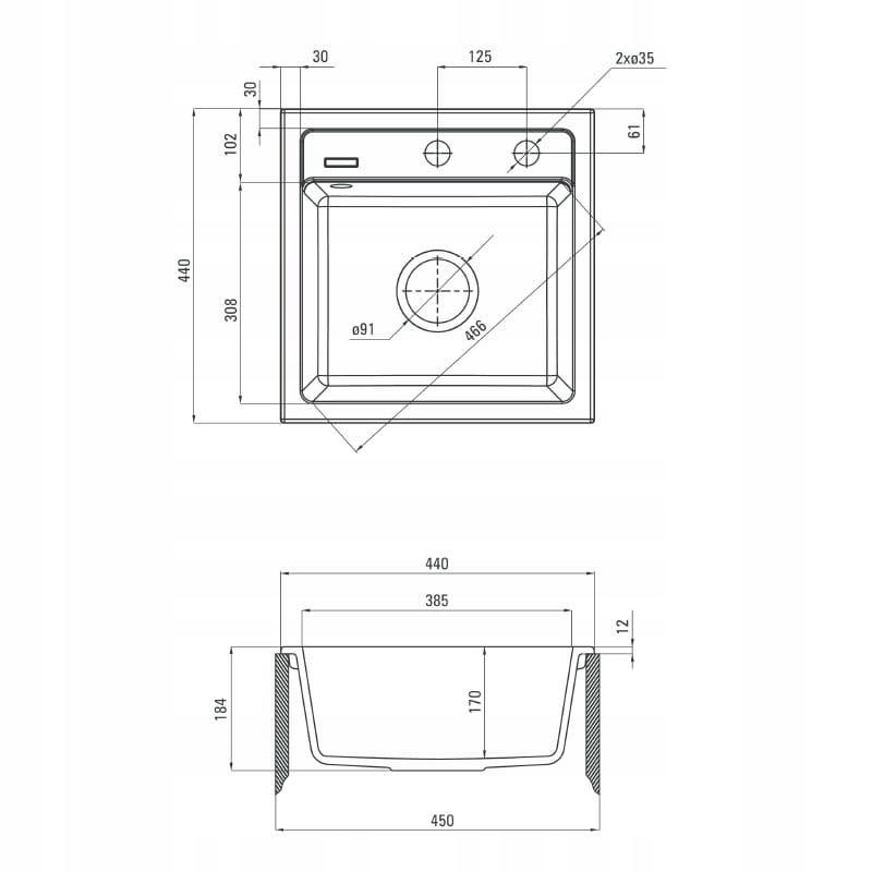 DEANTE Zlewozmywak granitowy 1-komorowy Zorba, nero
