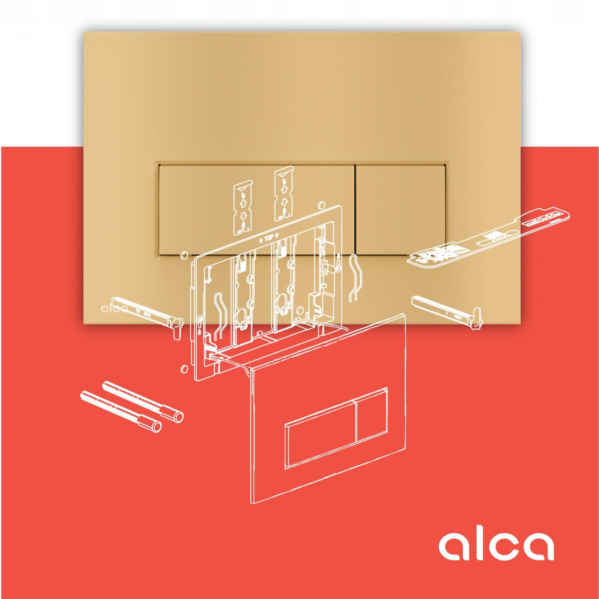 Przycisk sterujący ALCADRAIN THIN do systemów podtynk gold mat