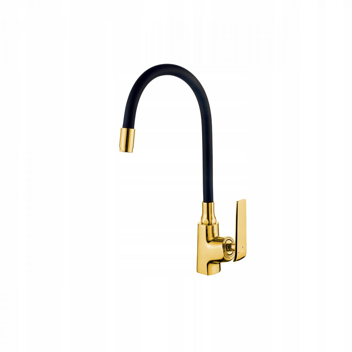 INVENA BATERIA ZLEWOZMYW LIGARIA Z ELAST WYLEWKĄ INVENA TREND, ZŁOTY