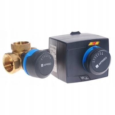 AFRISO Zestaw regulacyjny: 4-drogowy obrotowy zawór miesz + siłownik elektr