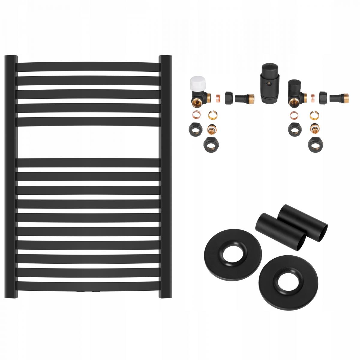INVENA GRZEJNIK ŁAZ. 540X800 + KPL. OSIOWY + MASKOWNICA POJ. - CZARNY