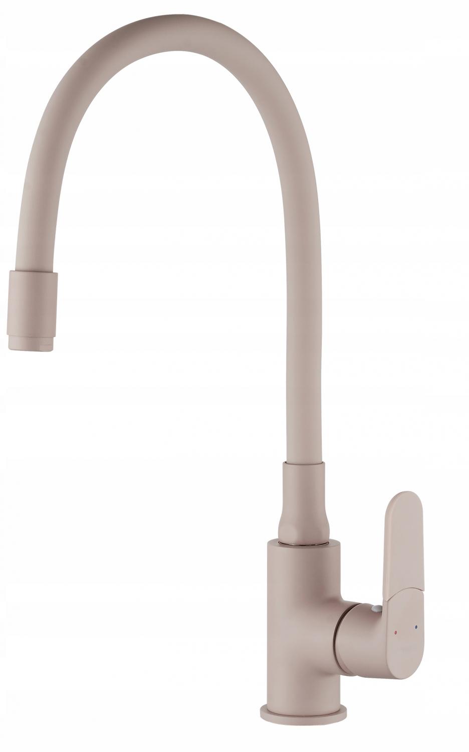 INVENA BATERIA ZLEWOZ JOGA PLUS Z RUCHOMĄ WYLEWKĄ, KOLOR BEŻOWA