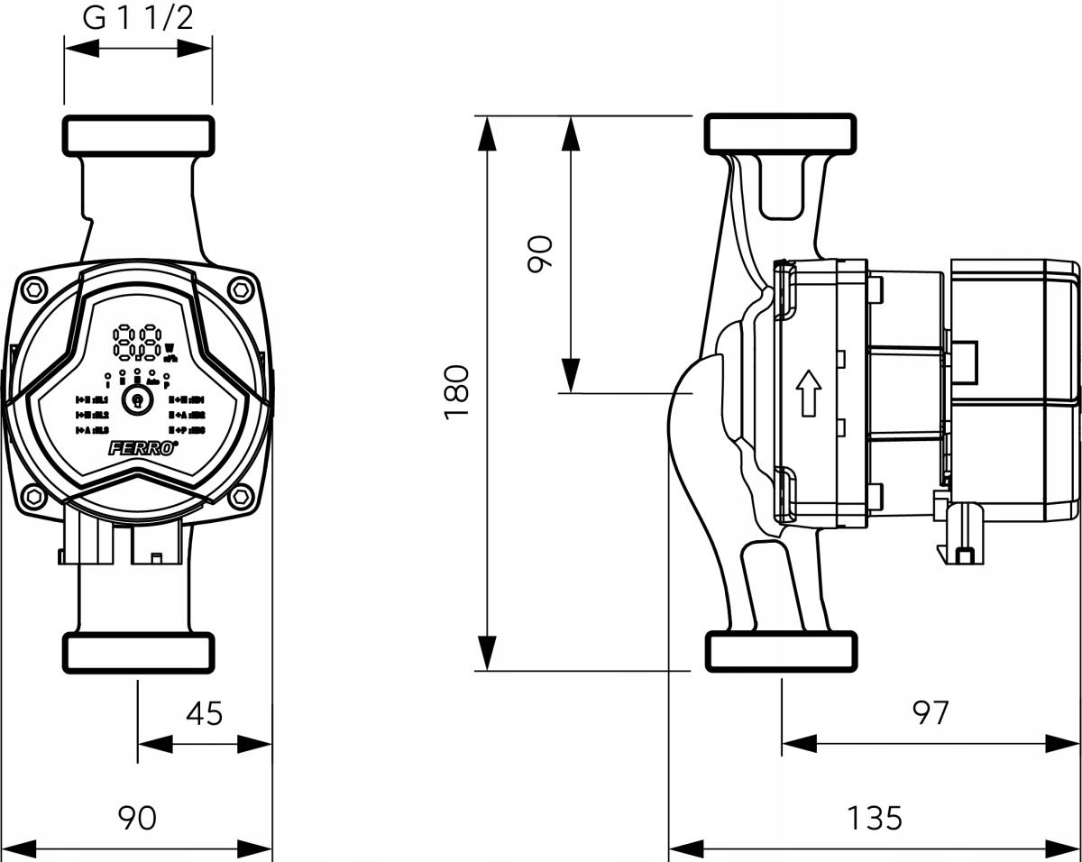 FERRO Pompa obiegowa elektroniczna GPA III 25-6-180