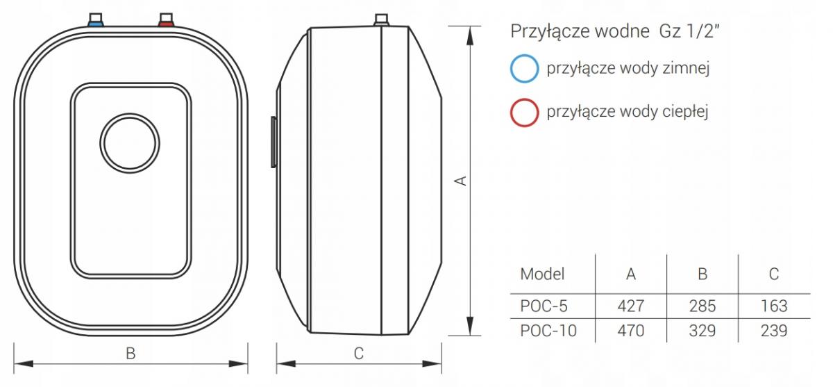 Podgrzewacz pojemnościowy KOSPEL LUNA G5L INOX elektryczny 48h