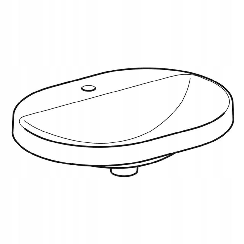 Umywalka Variform wpuszczana w blat, eliptyczna, B60 cm, H17.8 cm, T45 cm,