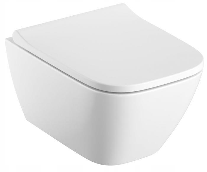 Miska wisząca WC Smyle Square lejowa, B35 cm, H33 cm, T49 cm, krótka, Rimfr