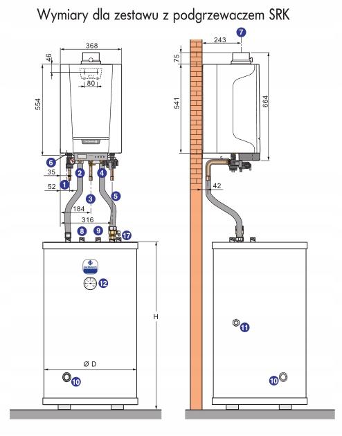 Kocioł gazowy kondensacyjny DE DIETRICH MCR3 evo 24T/SRK150