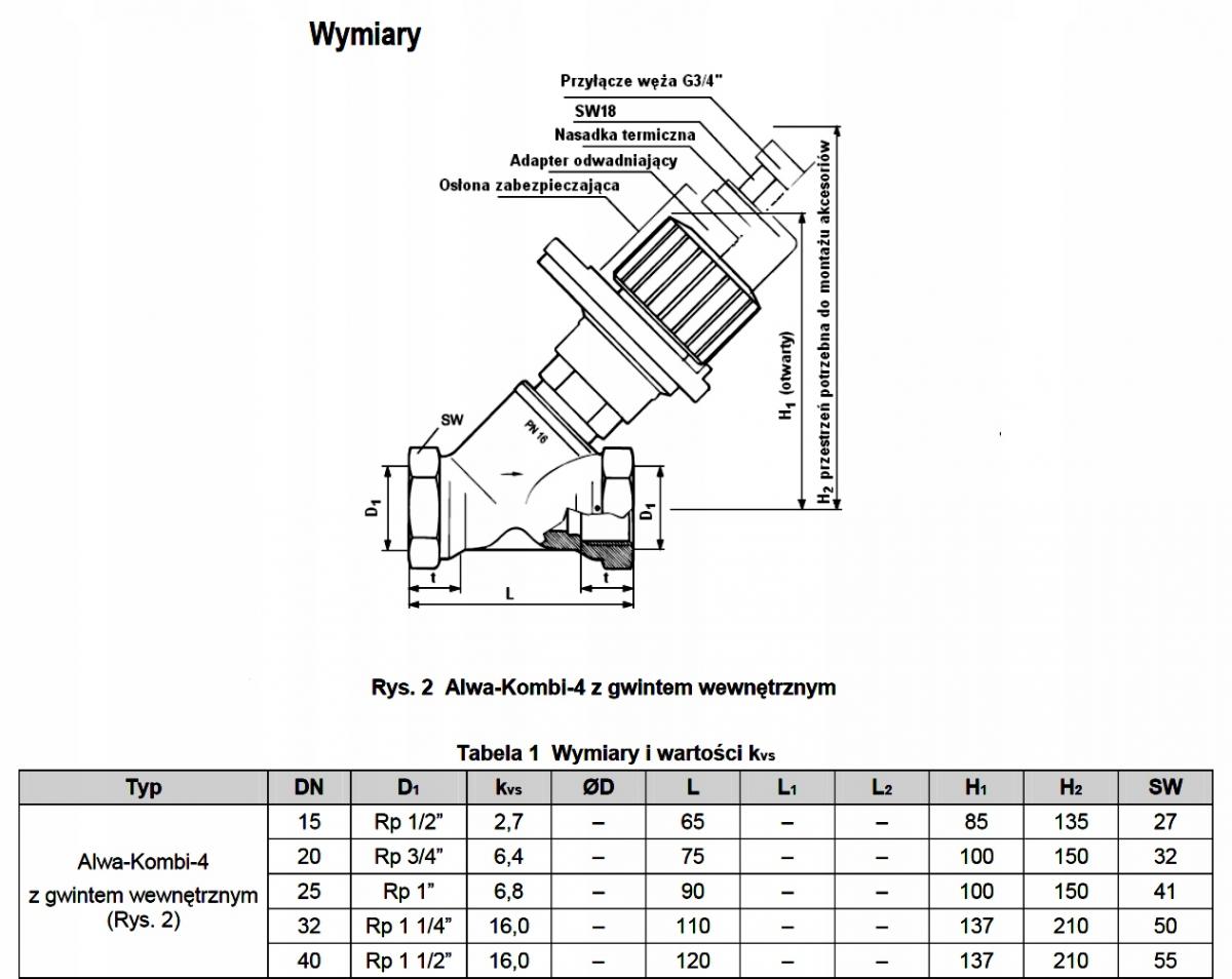 RESIDEO BRAUKMANN Zawór regulacyjny do cwu Alwa-Kombi-4, GW, 1/2