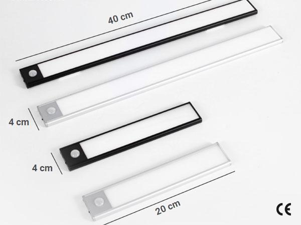 Oprawa meblowa LED do szaf, 400mm, 4000K, light sensor + pir, ładowanie 750