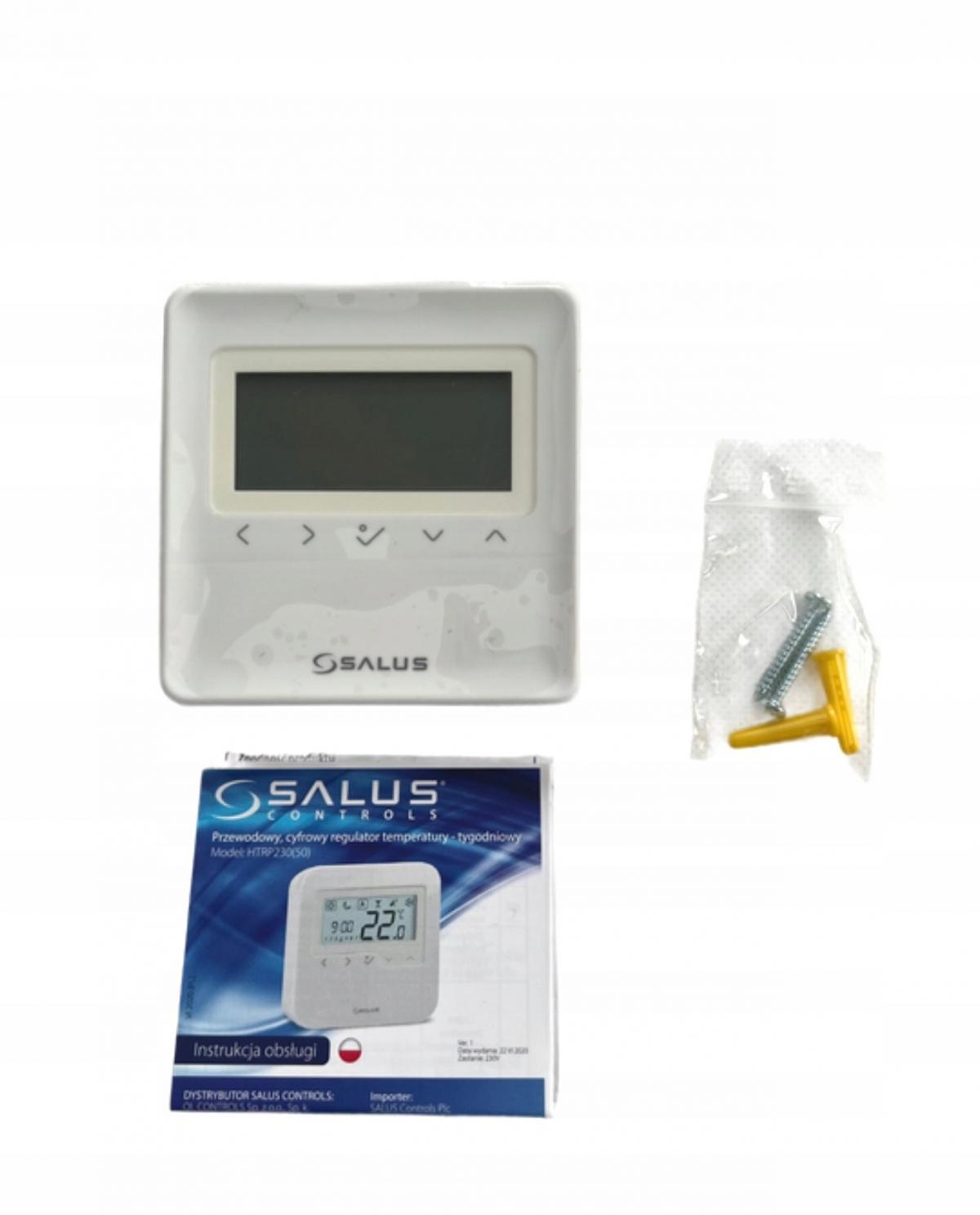 SALUS regulator przewodowy tygodniowy 230V biały natynkowy HTRP 230
