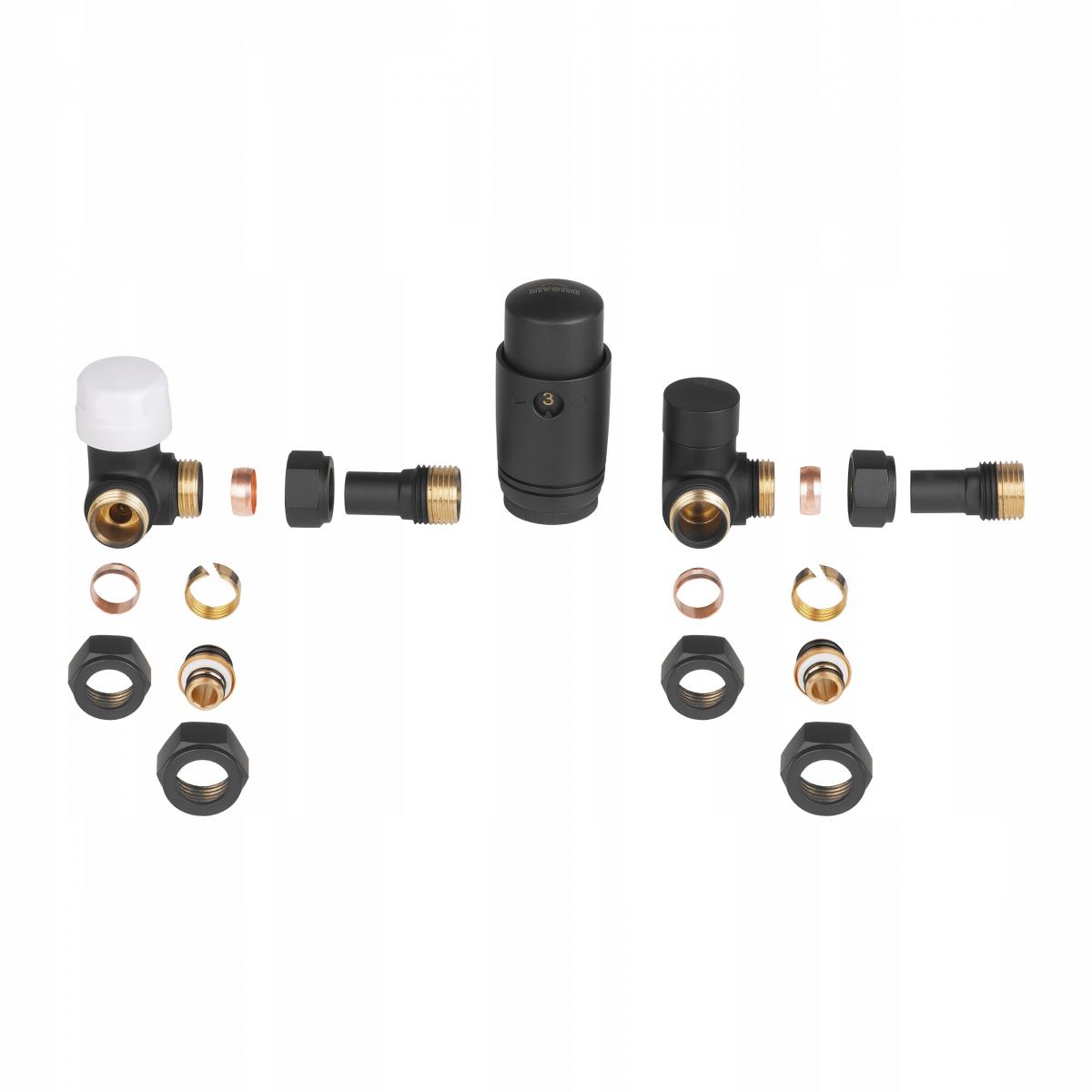 INVENA GRZEJNIK ŁAZ. 540X1000 + KPL. OSIOWY + MASKOWNICA POJ. - CZARNY