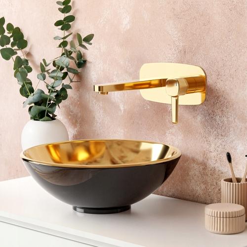 INVENA UMYWALKA NABLATOWA TINOS INVENA TREND, 39,5 CM, CZARNO ZŁOTA POŁYSK