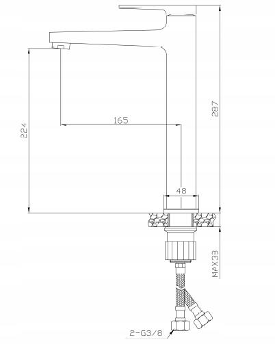 INVENA BATERIA ZLEWOZMYWAKOWA Z FILTREM GLAMOUR INVENA TREND, ZŁOTA
