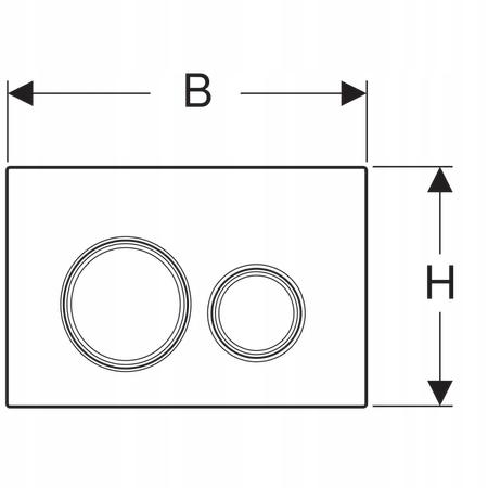 Przycisk uruch GEBERIT Sigma50 okrągły przedni szklany złoty/czerwony
