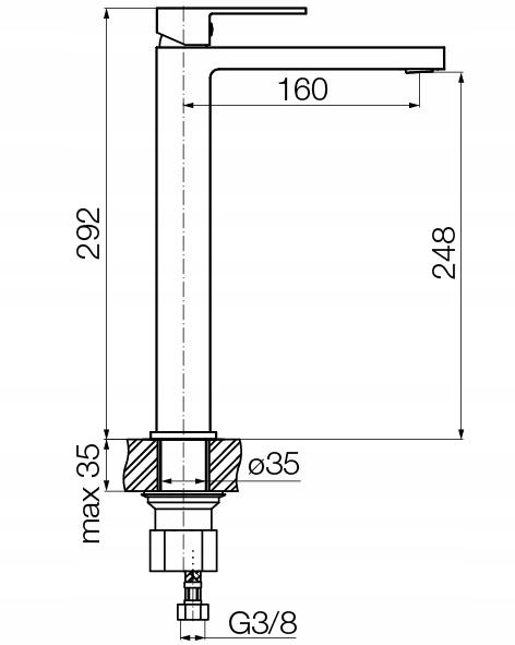 VALVEX Bateria umywalkowa stojąca wysoka ARS BRUSHED GOLD