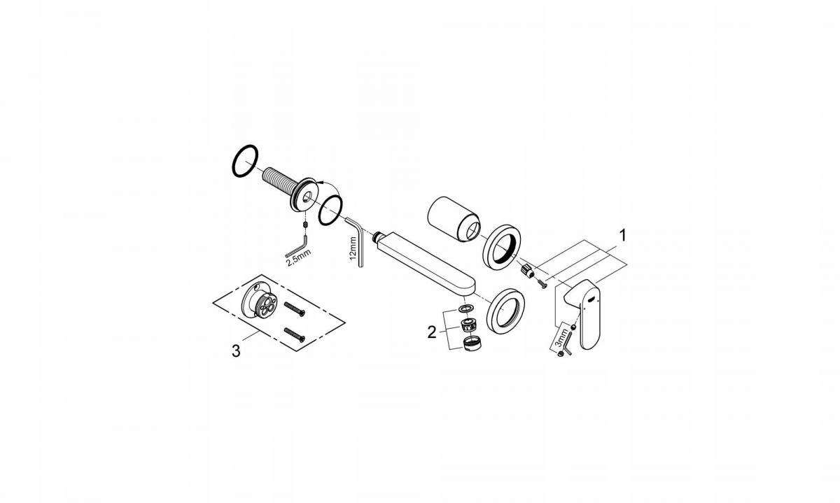 Bateria umywalkowa ścienna HANSGROHE Vernis Shape 1-uchwyt. czarna matowa