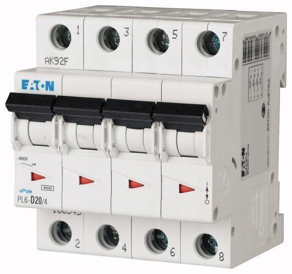 EATON Wyłącznik nadprądowy 6kA PL6-C20/4