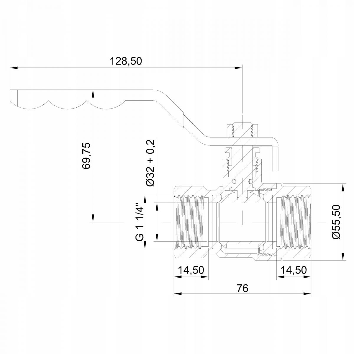 INVENA ZAWÓR KULOWY WODNY WW TYP CIĘŻKI GLADIATOR PROV 5/4