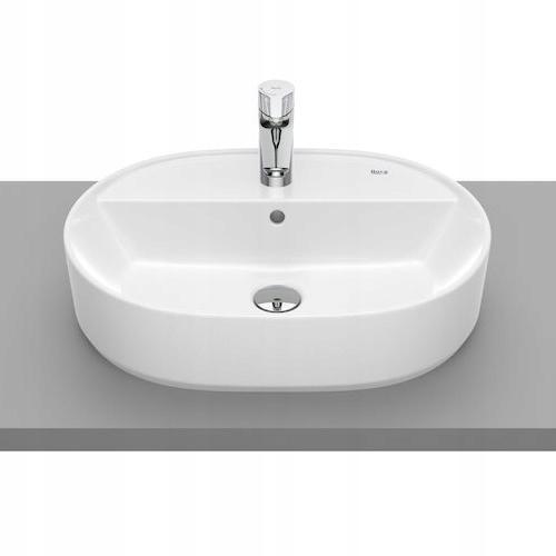 Umywalka nablatowa GAP 55x40cm Owalna, z/otw., z/przel. Biały ROCA
